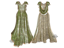 !dM Maharani | Silk Robe OLIVE/GOLD | Maitreya Lara