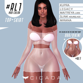 CICADA - Taranee top & skirt (White) #RL1 for Kupra, Legacy, Maitreya ,Slink, Mirana