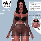 CICADA - Taranee top & skirt (Black) #RL2 for Kupra, Legacy, Maitreya ,Slink, Mirana