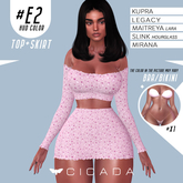 CICADA - Taranee top & skirt (Cute pink) #E2 for Kupra, Legacy, Maitreya ,Slink, Mirana