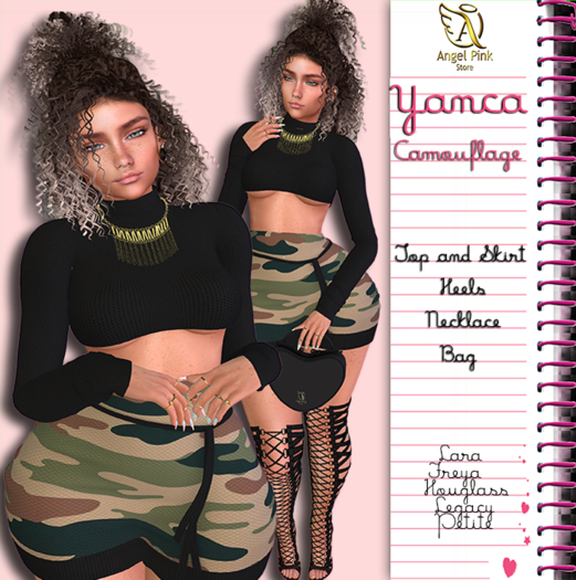{AP}Yanca Set Camouflage, Lara,Freya,Houglass,Legacy,Petite