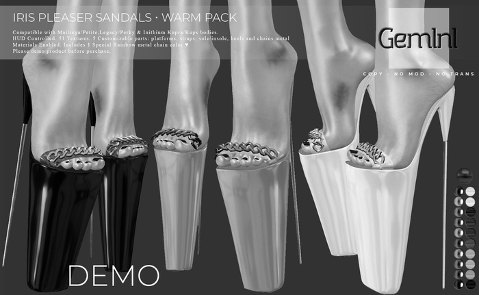 Gemini -Iris Pleaser Sandals- DEMO