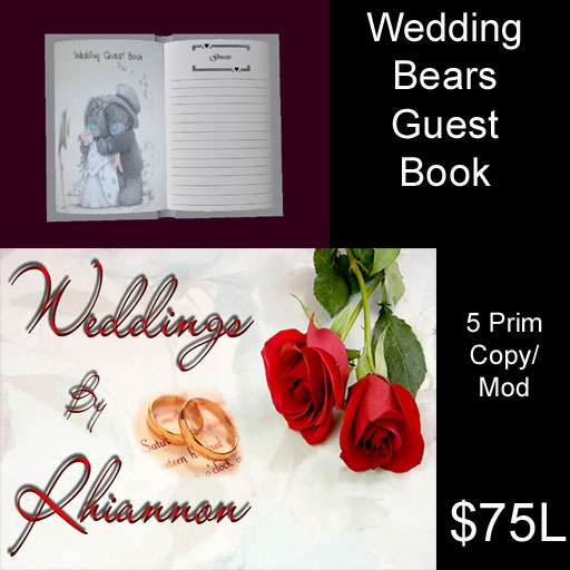 Bear Couple Guest Book Open