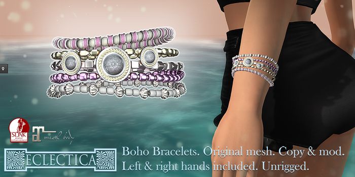 Eclectica Boho Bracelets- icy pinks