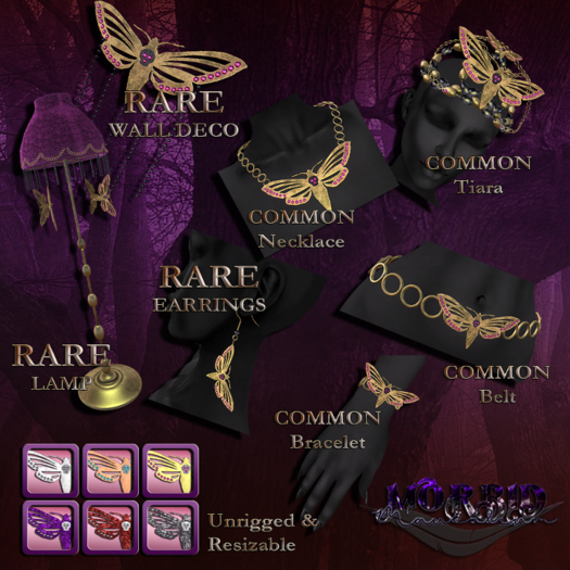 MORBID MAUSOLEUM Papillon De Nuit Lamp RARE Onyx