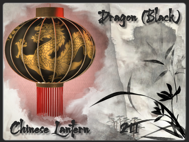 Chinese lantern- Dragon (BLACK)