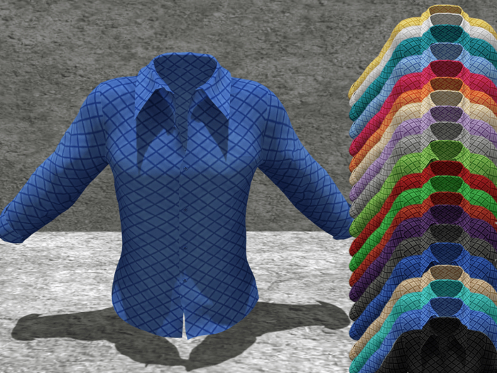 *SSS Blue Diamond Pattern Shirt - P2