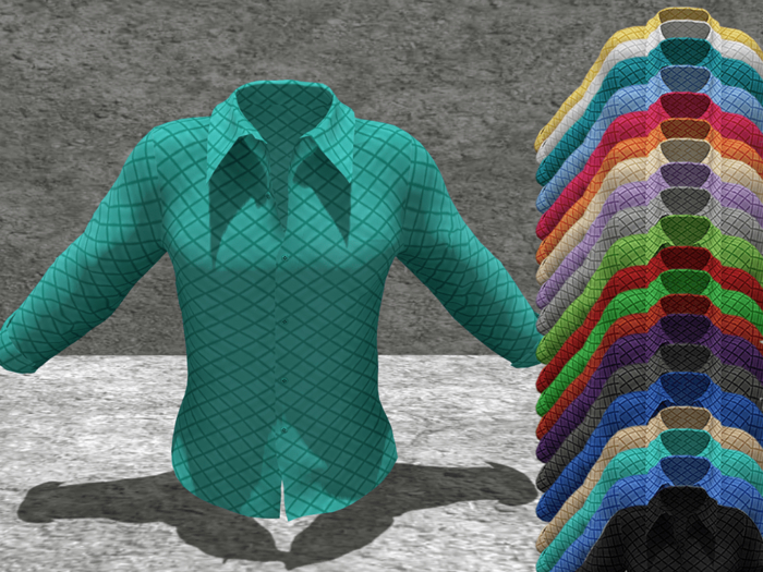 *SSS BlueGreen Diamond Pattern Shirt - P2