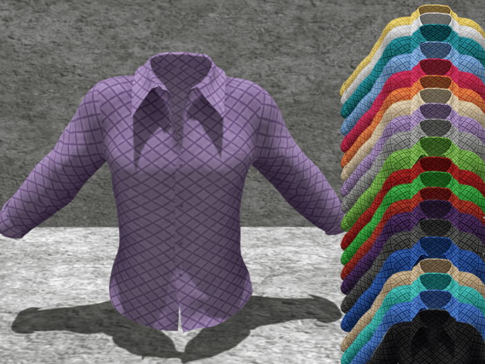 *SSS LightPurple Diamond Pattern Shirt-  P2