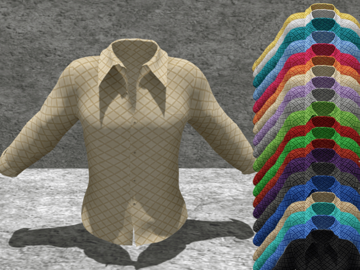 *SSS LightYellow Diamond Pattern Shirt-  P2