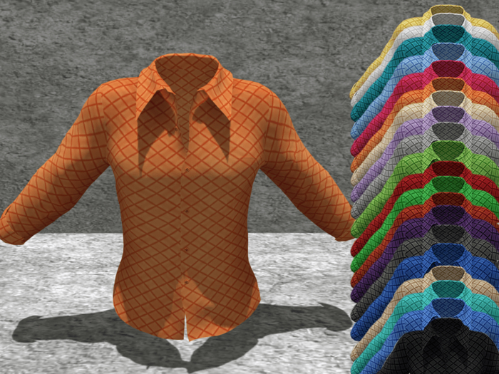 *SSS Orange Diamond Pattern Shirt-  P2