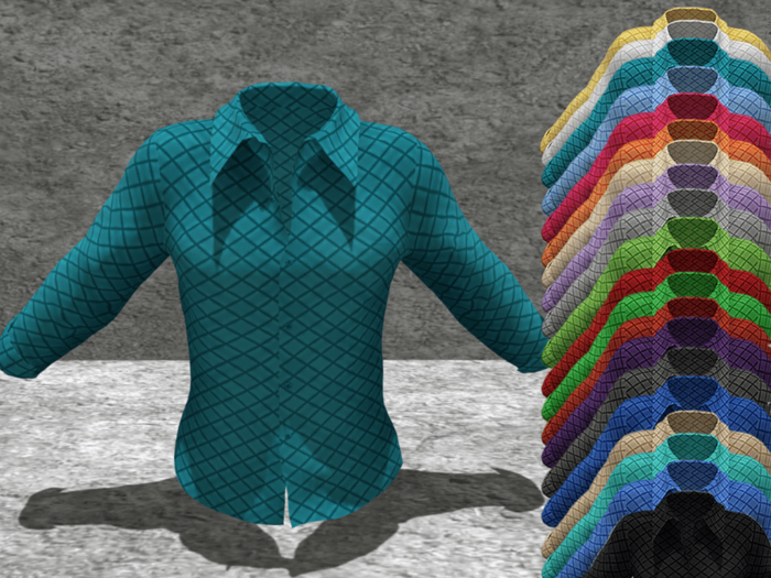 *SSS SeaGreen Diamond Pattern Shirt-  P2