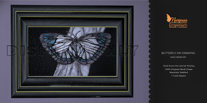 Mariposa Emporium - Butterfly Ink Drawing