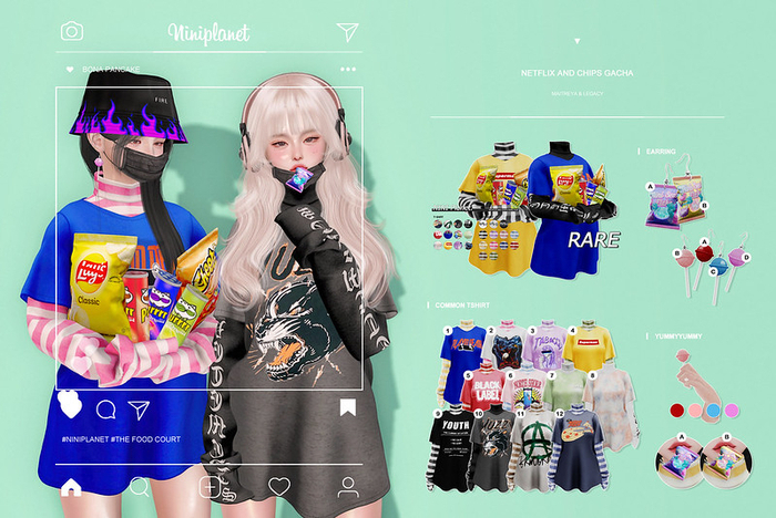NINI Planet. Netflix and Chips : candy earring C [box]