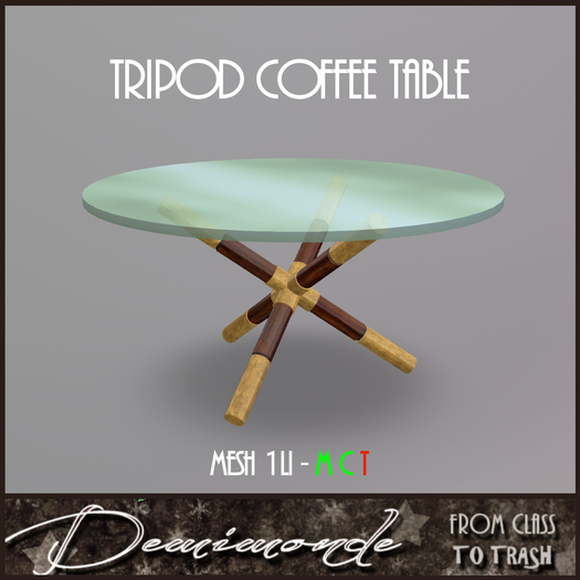 [CYN] Tripod Table w/Glass Top
