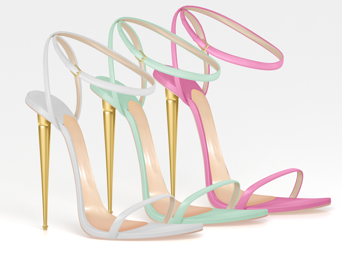 Salvadori - Soft 'Olivia' Gold Heel Pumps