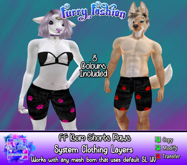 ~FF~ Bom Shorts Paws
