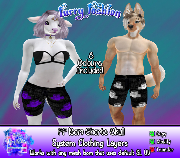~FF~ Bom Shorts Skull