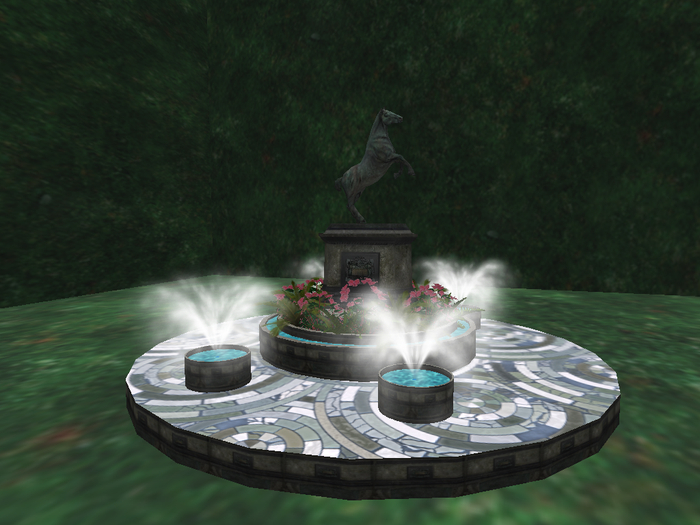 HORSE FOUNTAIN WITH PLANTS