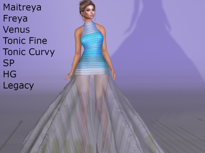 ~PP~ Shimmering Sheer - Pacific Ribbon Gown