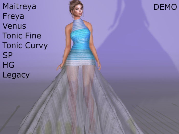 ~PP~ DEMO Shimmering Sheer - Pacific Ribbon Gown