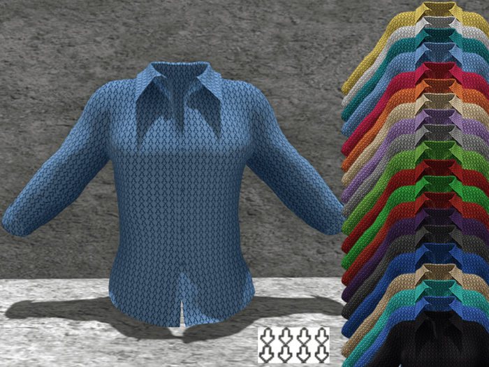*SSS SkyBlue Arrow Pattern Shirt-  P5