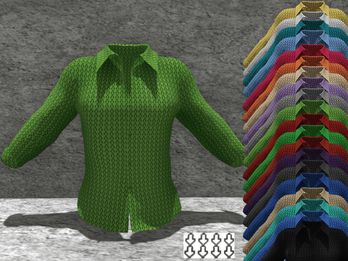 *SSS GrassGreen Arrow Pattern Shirt-  P5