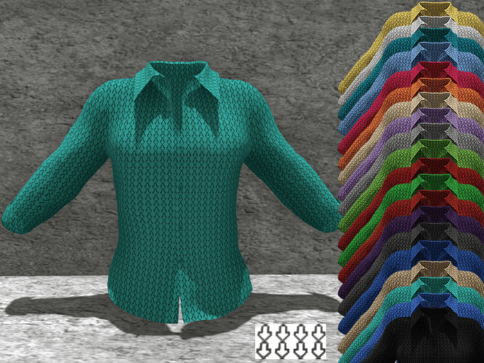 *SSS BlueGreen Arrow Pattern Shirt-  P5