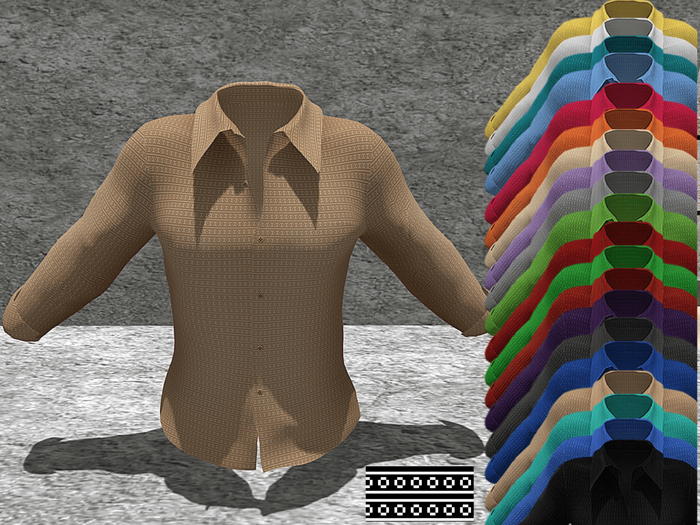 *SSS Cream Line & Circle Pattern Shirt-  P6