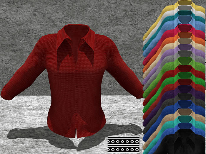 *SSS DeepRed Line & Circle Pattern Shirt-  P6
