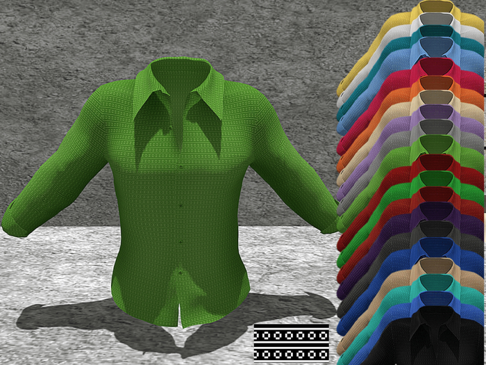 *SSS GrassGreen Line & Circle Pattern Shirt-  P6