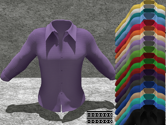 *SSS LightPurple Line & Circle Pattern Shirt-  P6