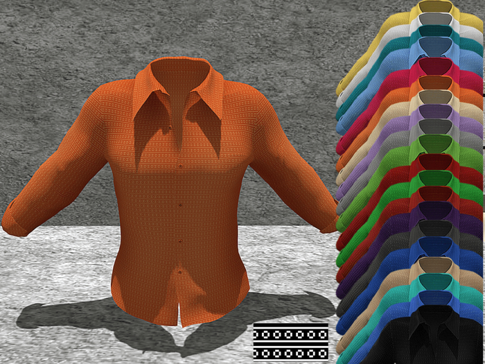 *SSS Orange Line & Circle Pattern Shirt-  P6