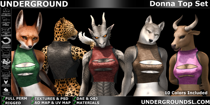 (UG) - Donna Top Furry Set