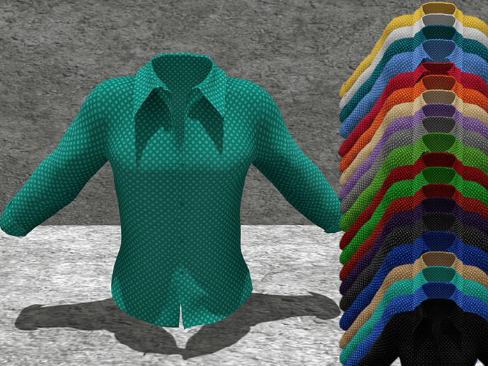 *SSS BlueGreen Crosshatch Pattern Shirt-  P7