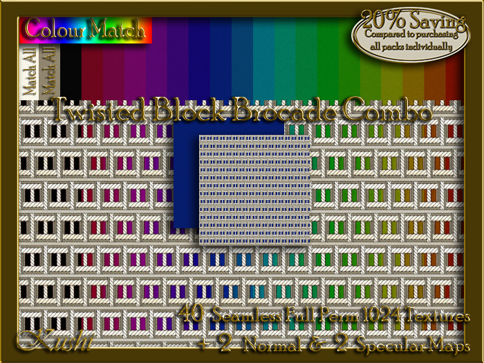 Twisted Block Brocade Combo Seamless Texture Set