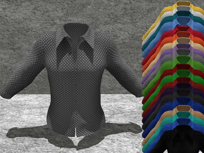 *SSS Lightgrey Crosshatch Pattern Shirt-  P7