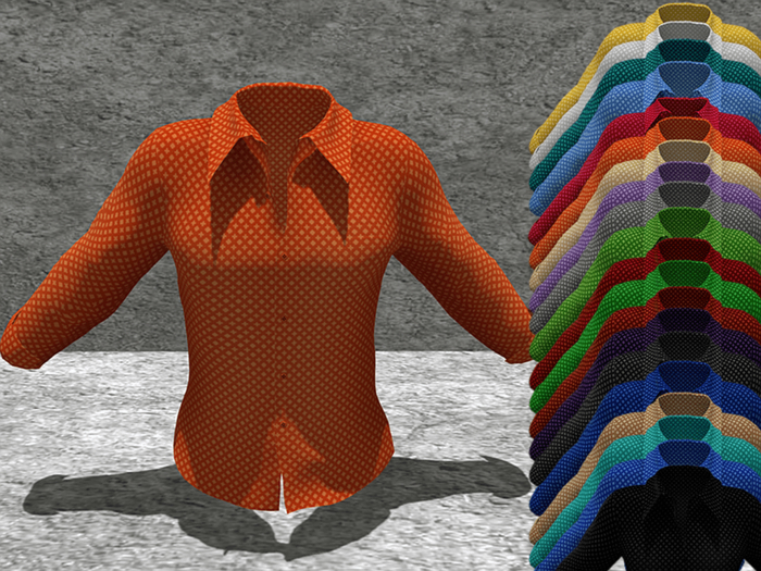 *SSS Orange Crosshatch Pattern Shirt-  P7