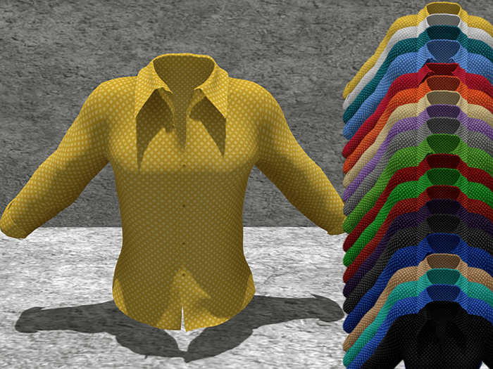 *SSS Yellow Crosshatch Pattern Shirt-  P7