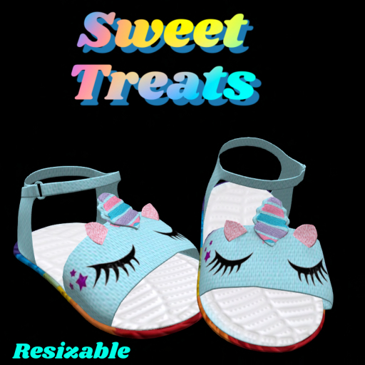 Sweet Treats -Blue-Resizable Uni Sandals-Boxed