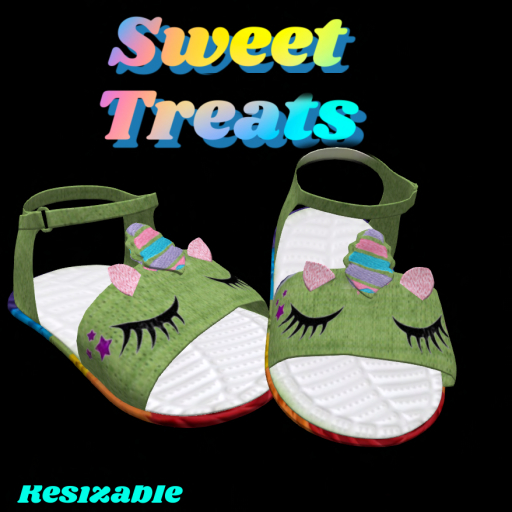 Sweet Treats -Green-Resizable Uni Sandals-Boxed