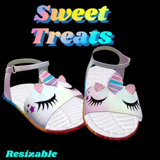 Sweet Treats -Sparkle-Resizable Uni Sandals-Boxed