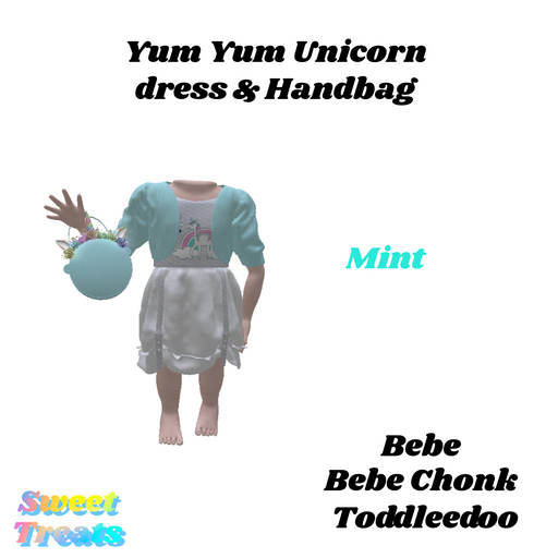 Sweet Treats- Yum Yum Unicorn dress- Mint