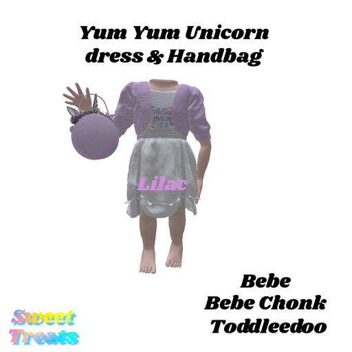 Sweet Treats- Yum Yum Unicorn dress- Lilac