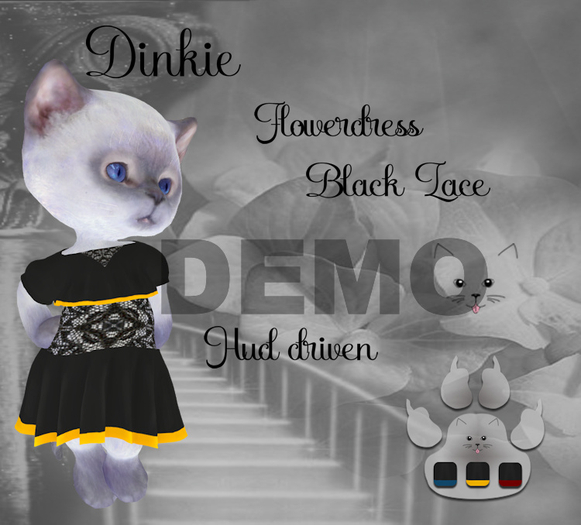 DEMO *LP* Dinkie Flowerdress Black Lace