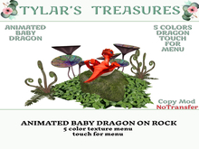 .:TT:.  ANIMATED BABY DRAGON ON ROCK  add me