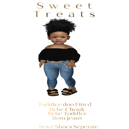 Sweet treats - Geni fit BlackBlouse/Blue Jeans-Boxed
