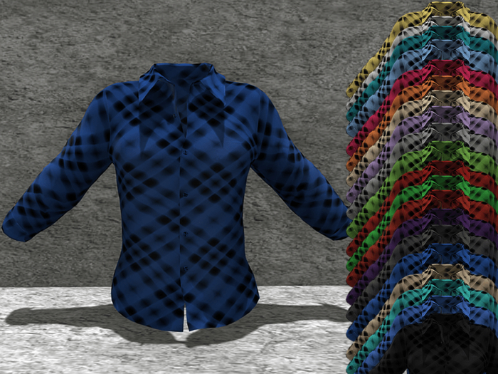 *SSS DarkBlue Plaid Shirt-  P9