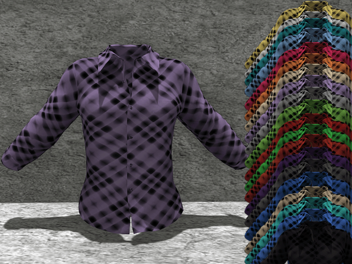 *SSS LightPurple Plaid Shirt-  P9