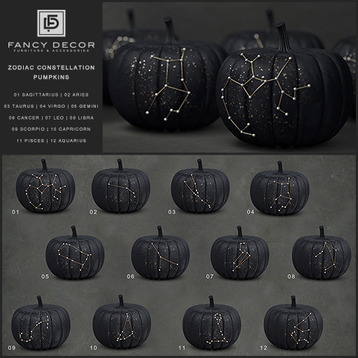 Fancy Decor: Zodiac Pumpkins (full set copy/mod)
